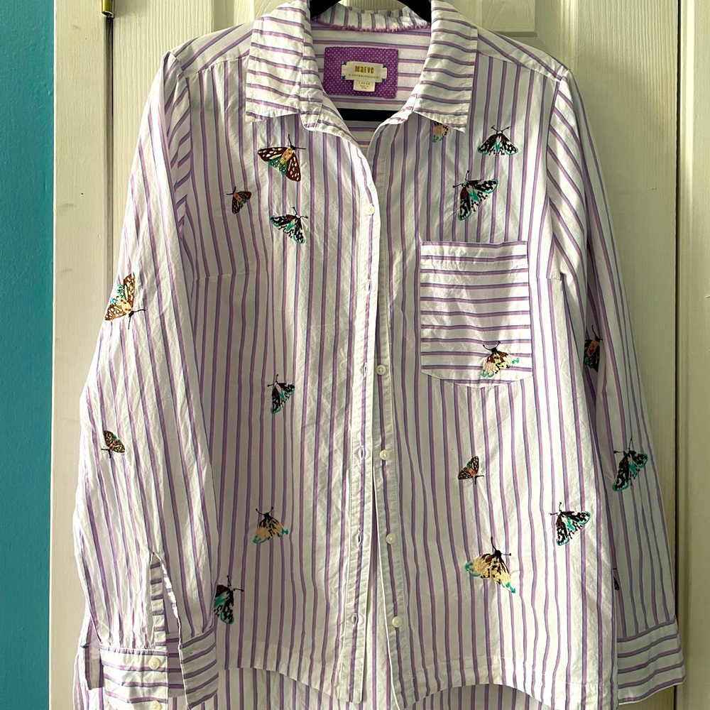 MAEVE striped button up Sz L
